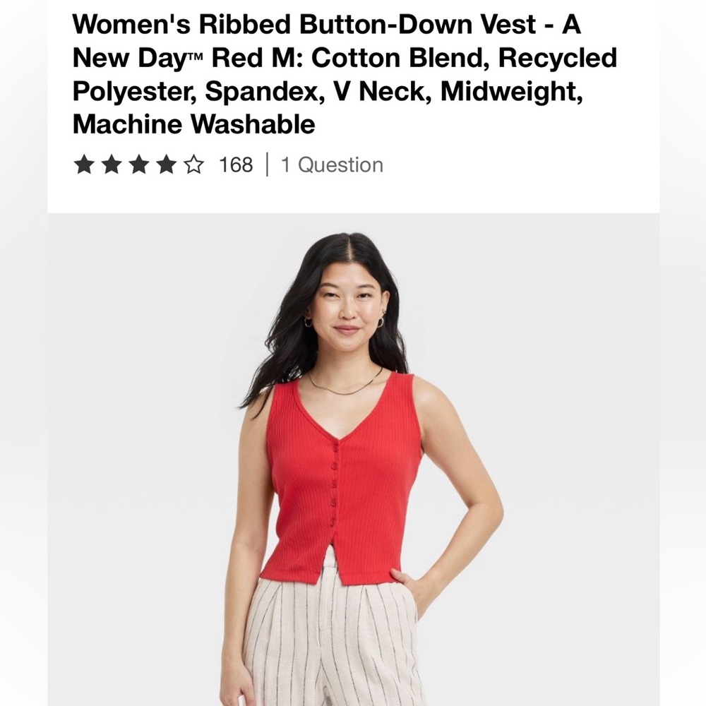 Red Ribbed Vest Tank A New Day Target M